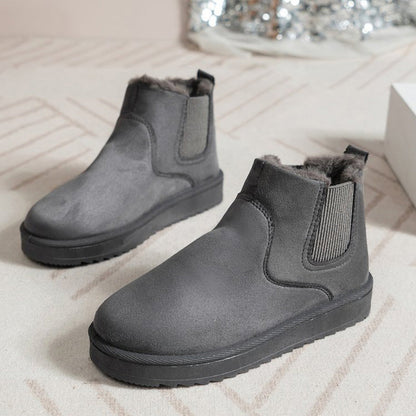 Bottes de Cheville de Neige Chaudes à Semelle Épaisse pour Femmes