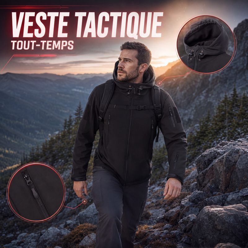 🍂 OFFRE DE SAISON · -50 % | Veste Outdoor Homme Coupe-Vent & Déperlante