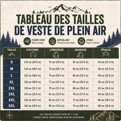 🍂 OFFRE DE SAISON · -50 % | Veste Outdoor Homme Coupe-Vent & Déperlante