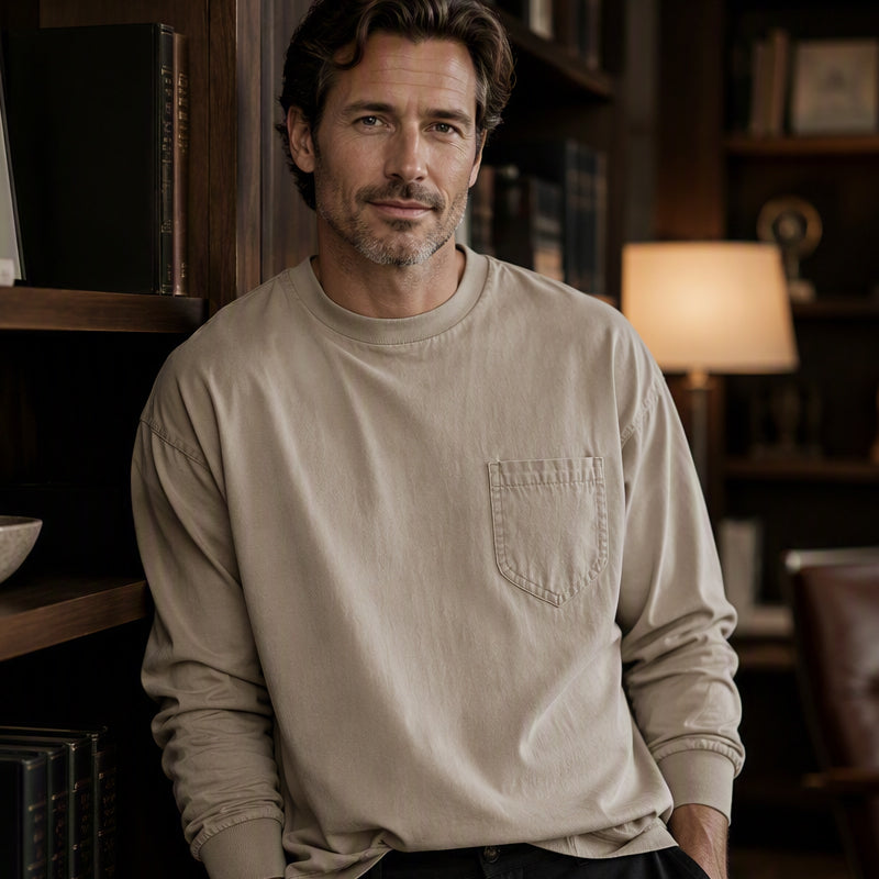 T-shirt à manches longues coupe ample pour homme
