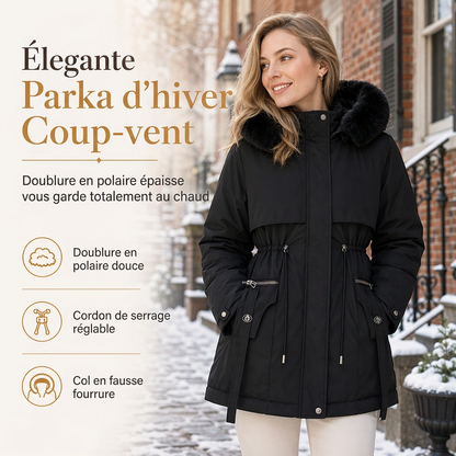 Parka matelassée femme en fausse fourrure pour l'hiver