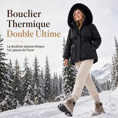 Parka matelassée femme en fausse fourrure pour l'hiver