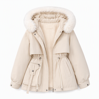 Parka matelassée femme en fausse fourrure pour l'hiver