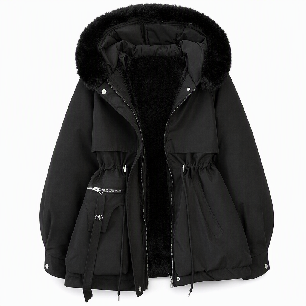 Parka matelassée femme en fausse fourrure pour l'hiver