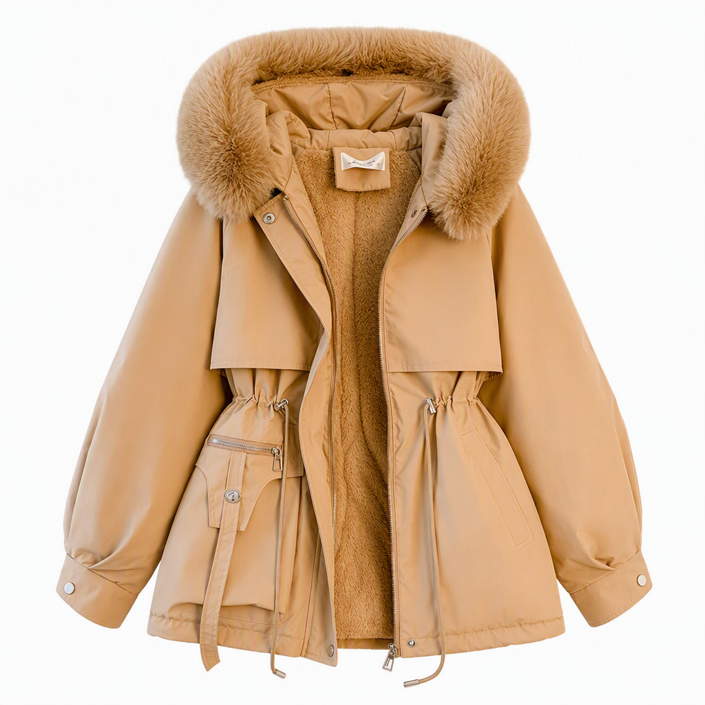 Parka matelassée femme en fausse fourrure pour l'hiver