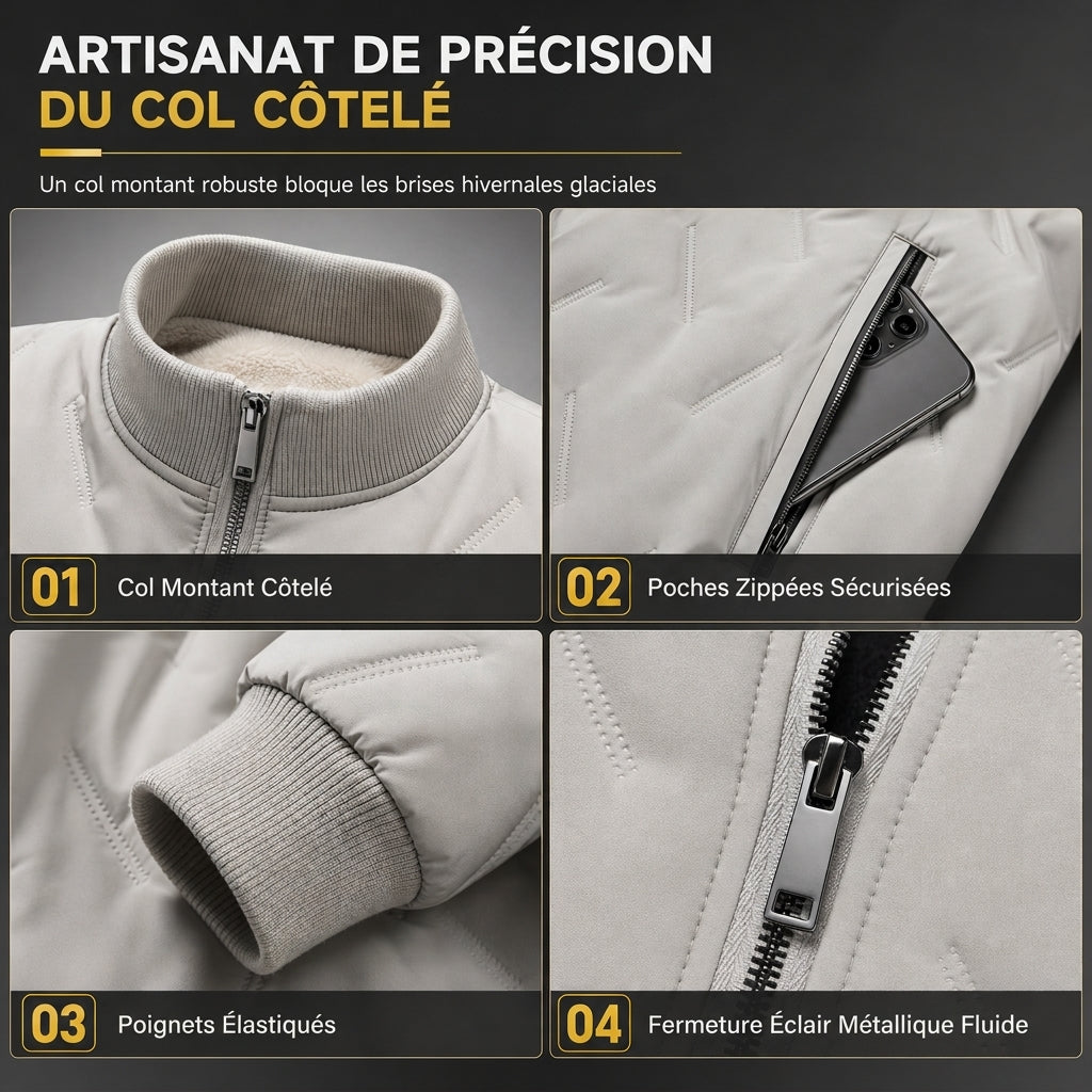Manteau matelassé doublé de polaire pour homme, pour l'hiver