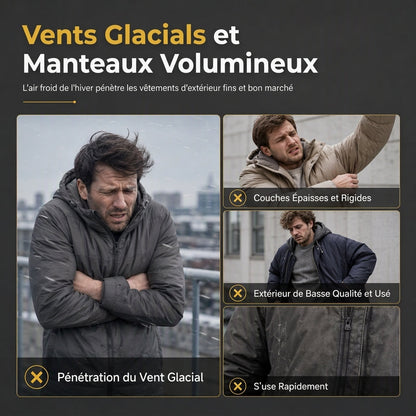 Manteau matelassé doublé de polaire pour homme, pour l'hiver