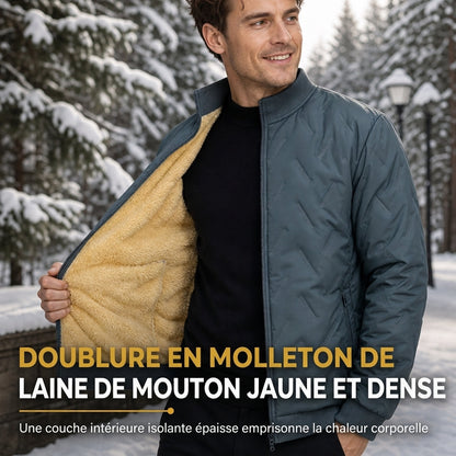 Manteau matelassé doublé de polaire pour homme, pour l'hiver