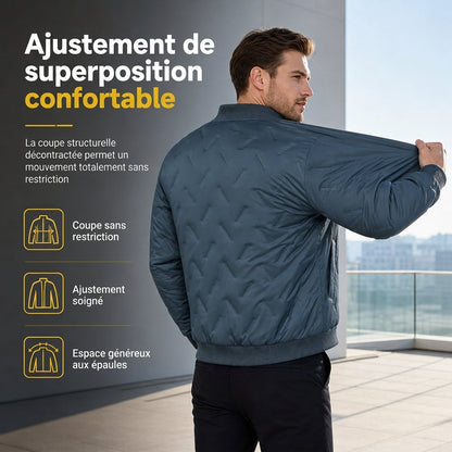 Manteau matelassé doublé de polaire pour homme, pour l'hiver