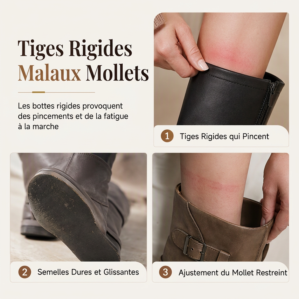 Bottes mi-mollet décontractées à lacets pour femmes