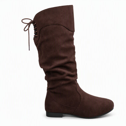 Bottes mi-mollet décontractées à lacets pour femmes