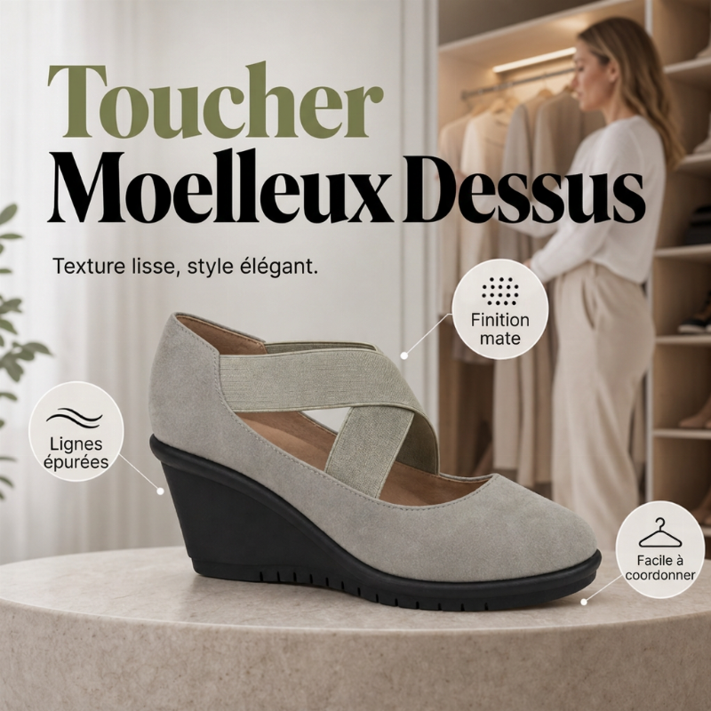 Chaussures plates compensées à enfiler confortables pour femmes