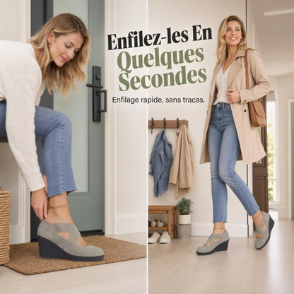 Chaussures plates compensées à enfiler confortables pour femmes
