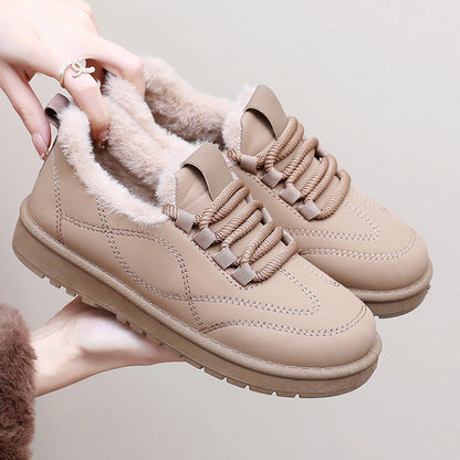 Bottes de neige antidérapantes doublées de peluche pour femme