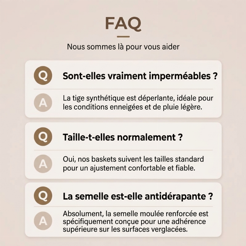 Bottes de neige antidérapantes doublées de peluche pour femme
