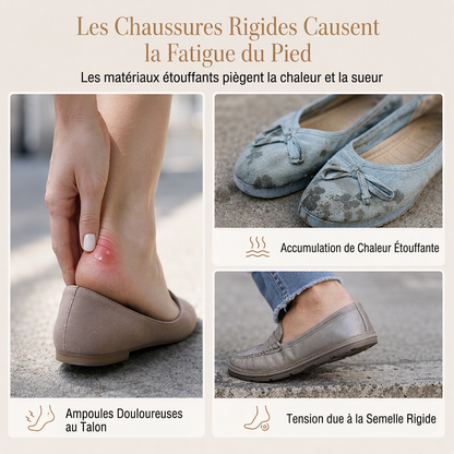 Ballerines à enfiler respirantes et ajourées pour femmes