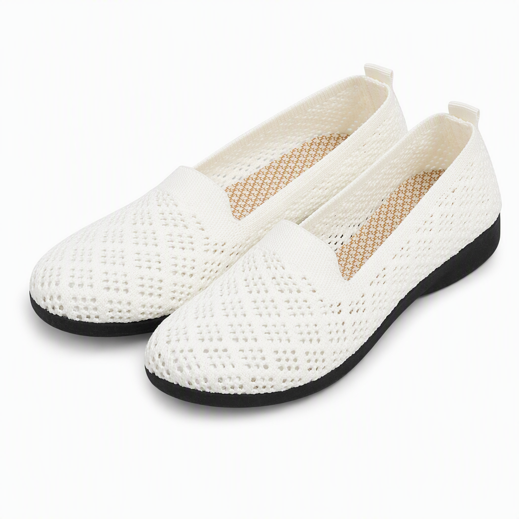 Ballerines à enfiler respirantes et ajourées pour femmes